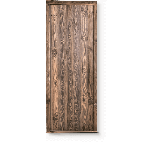 Zdjęcie drzwi alpejskich, wzór w pionowe stopnie, brąz